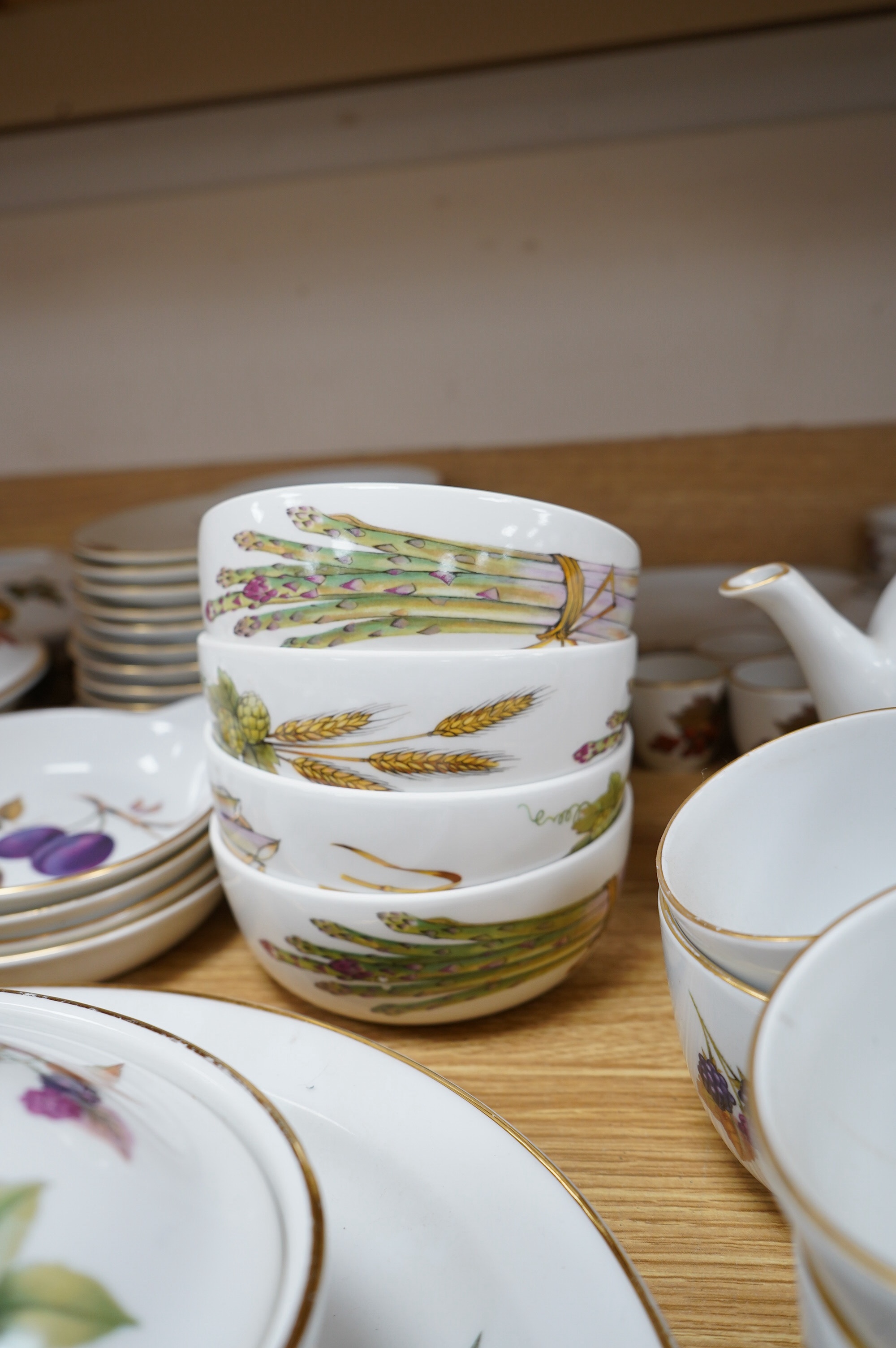 A Royal Worcester Evesham dinner service. Condition - varies